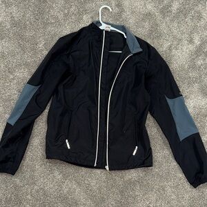 Alo Black and Gray Zip-Up Jacket